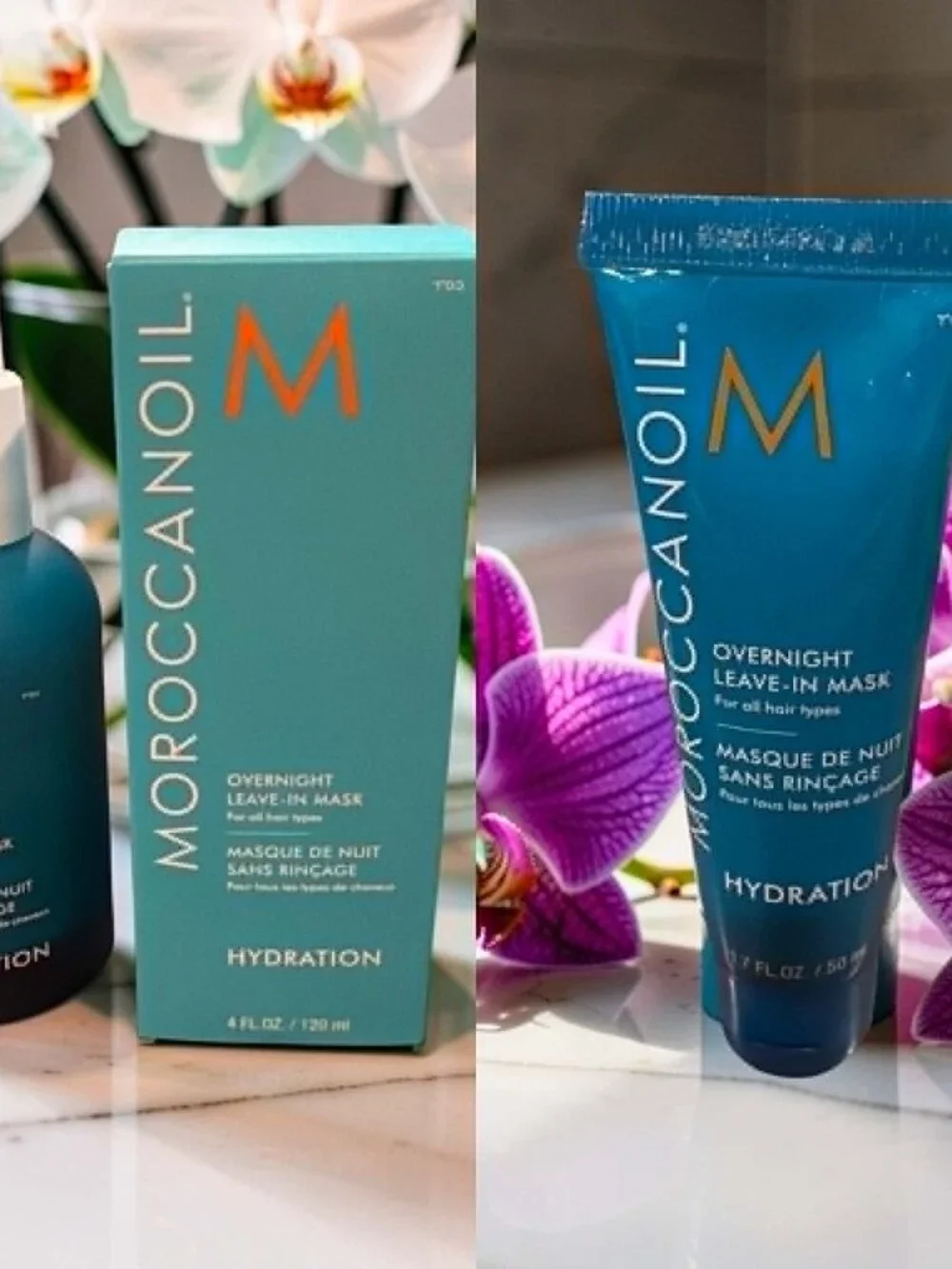 Moroccanoil Hydration Overnight Leave In Mask 4 oz & 1.7 oz Travel